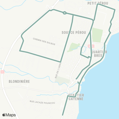 Trans Sud Capesterre Navette Bourg map