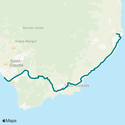 Trans Sud Capesterre - Basse-Terre map
