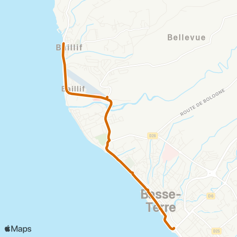 Trans Sud Baillif - Basse-Terre map