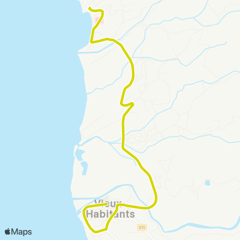 Trans Sud Bourg Église - Anse à la Barque map