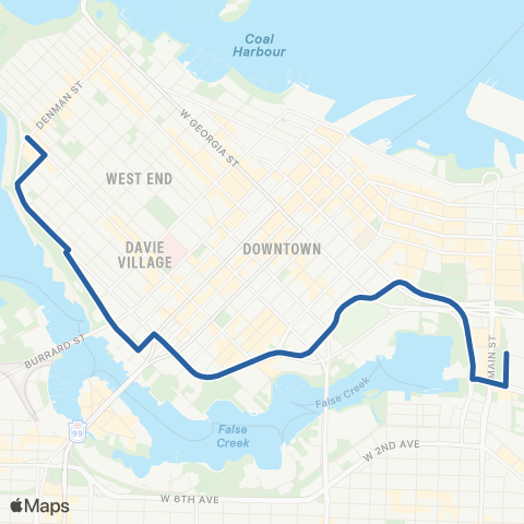 TransLink Main St Station / English Bay map