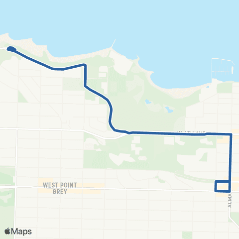 TransLink Alma / Spanish Banks map