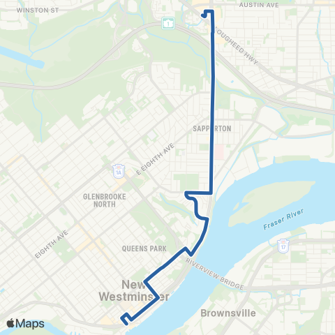TransLink New Westminster / Lougheed Station map
