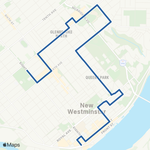 TransLink Uptown / New Westminster Station map