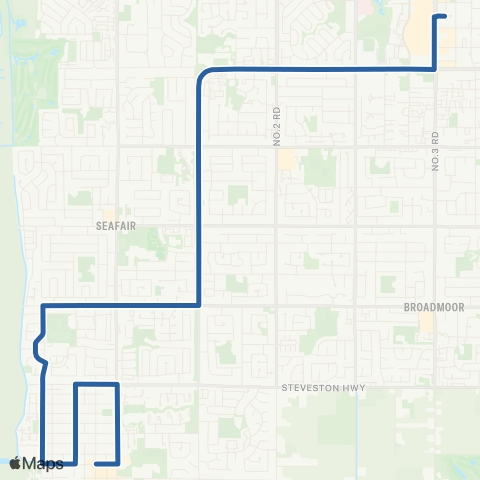 TransLink Richmond Brighouse Station / Steveston map
