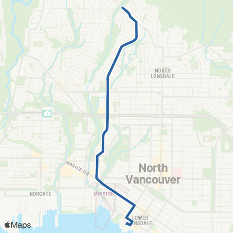 TransLink Lonsdale Quay / Delbrook map