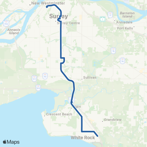 TransLink White Rock / Newton / Surrey Central map