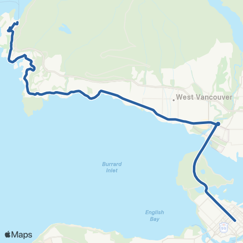 TransLink Horseshoe Bay / Dundarave / Vancouver map