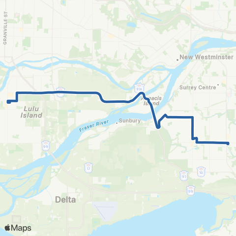 TransLink Newton Exchange / Brighouse Station map