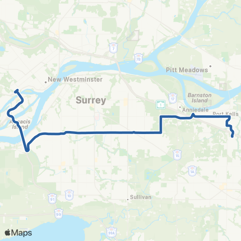 TransLink 22nd St Station / Carvolth Exchange map