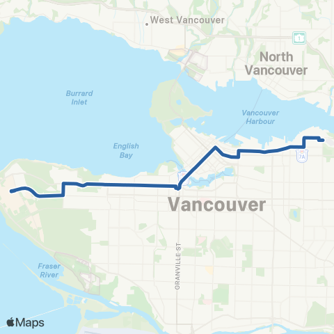TransLink Powell / Downtown / UBC map
