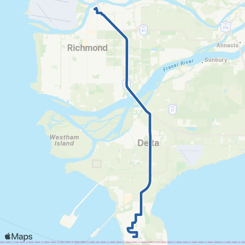 TransLink Tsawwassen Heights / Bridgeport map
