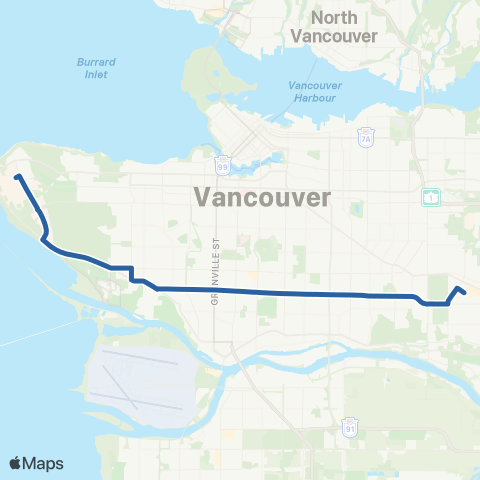 TransLink Metrotown Station / Dunbar Loop / UBC map