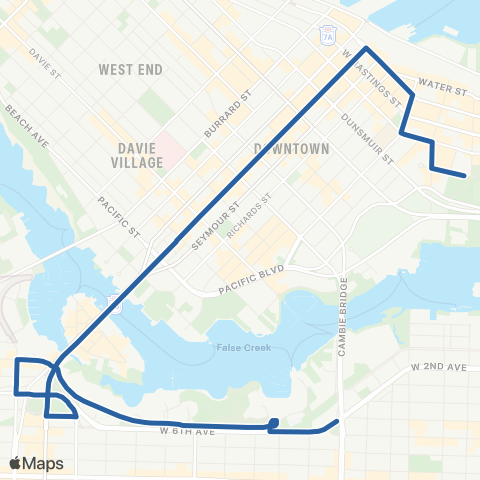 TransLink Waterfront Station / False Creek South map