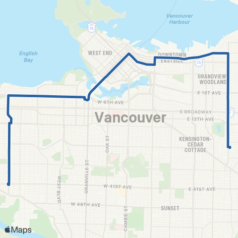 TransLink Nanaimo Station / Dunbar map