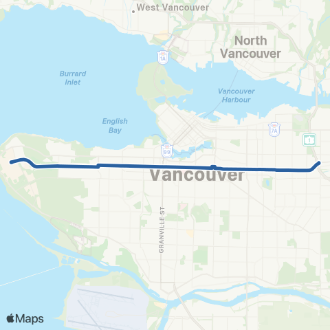 TransLink Commercial / Granville / Alma / UBC map