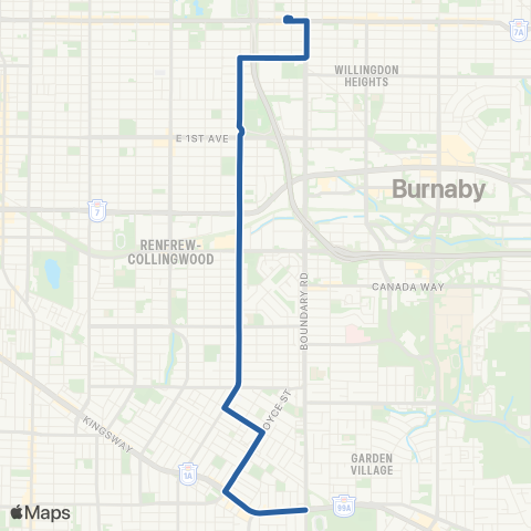 TransLink Kootenay Loop / Joyce Station map