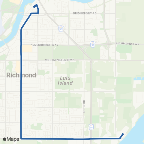 TransLink Bridgeport Station / Three Road map