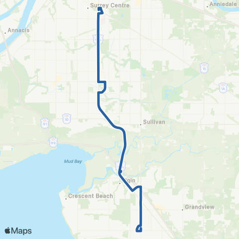 TransLink White Rock / King George Station Express map
