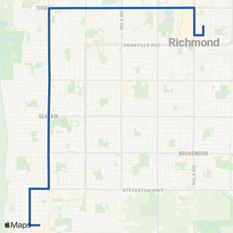 TransLink Richmond-Brighouse Station / One Road map