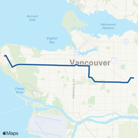 TransLink 29th Avenue Station / UBC map
