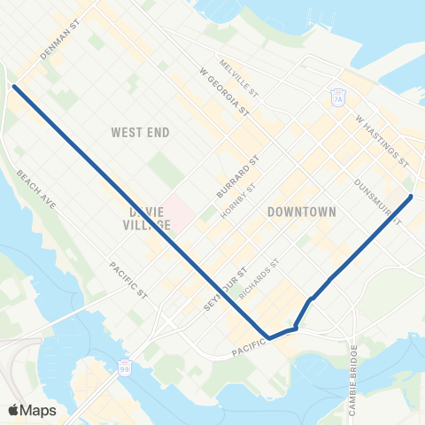TransLink Davie / Downtown map