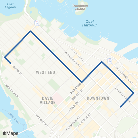 TransLink Robson / Downtown map