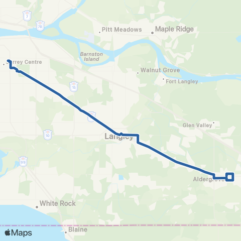 TransLink Aldergrove / Surrey Central Station map