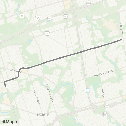 TTC Finch West map