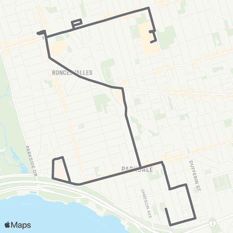TTC Parkdale map