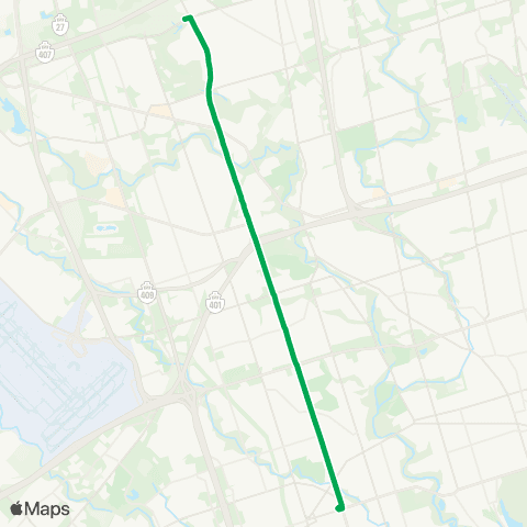 TTC Islington Express map