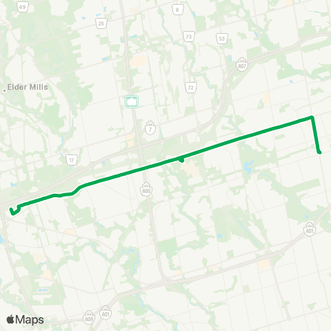 TTC Steeles West Express map