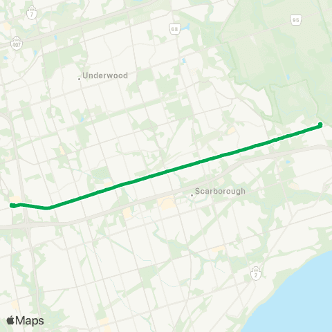 TTC Sheppard East Express map