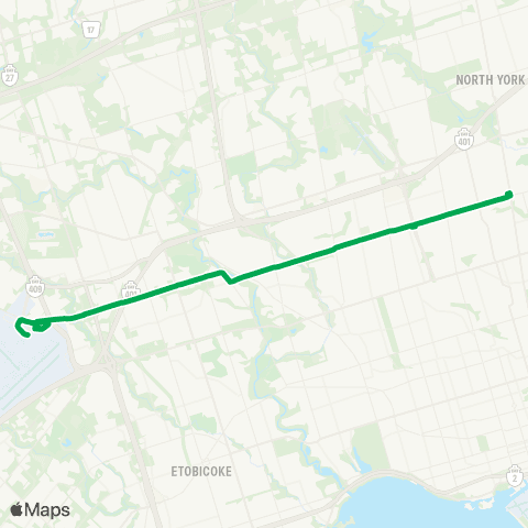 TTC Lawrence West Express map