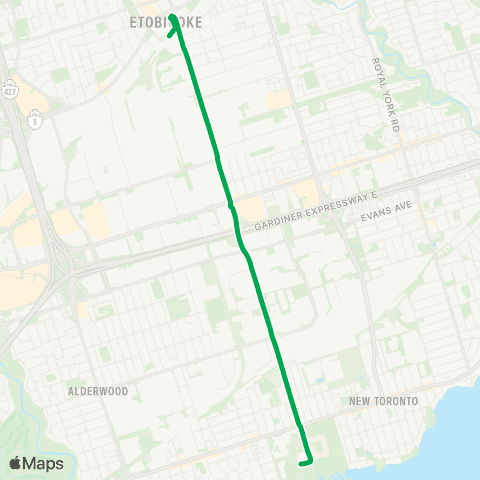 TTC Kipling South Express map