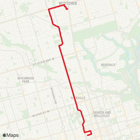 TTC Avenue Rd map