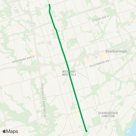 TTC Warden Express map