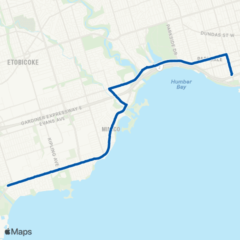 TTC Queen Replacement Bus map