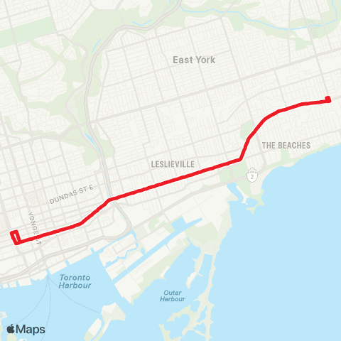 TTC Kingston Rd Replacement Bus map