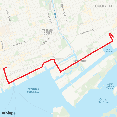 TTC Queens Quay East map