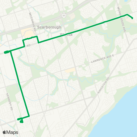 TTC Highland Creek Express map