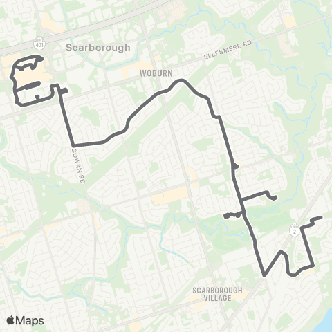TTC Scarborough-Guildwood map