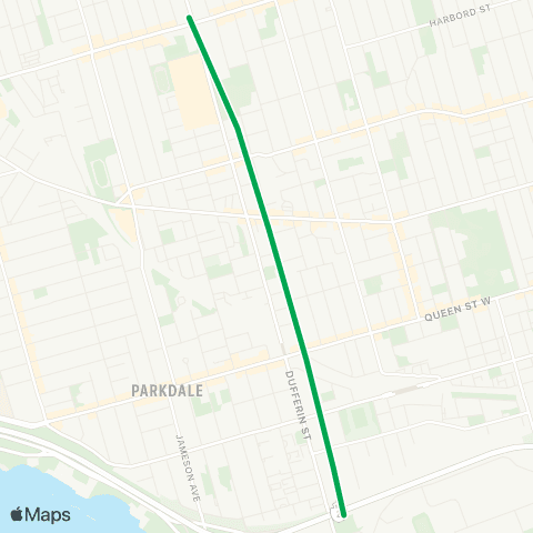 TTC Dufferin Gate Express map