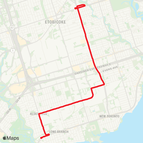 TTC Islington South map