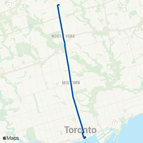 TTC Yonge map