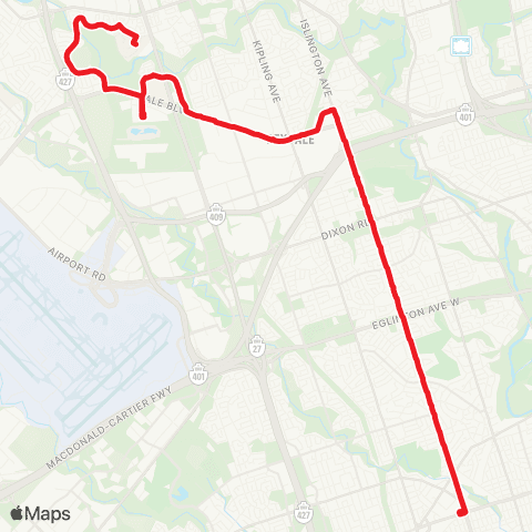 TTC Islington map