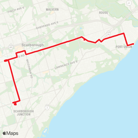 TTC Highland Creek map