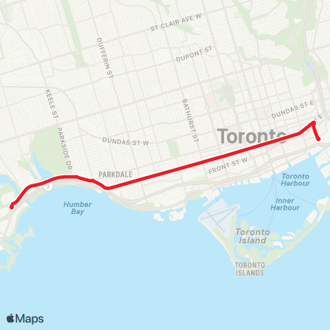 TTC Lake Shore map