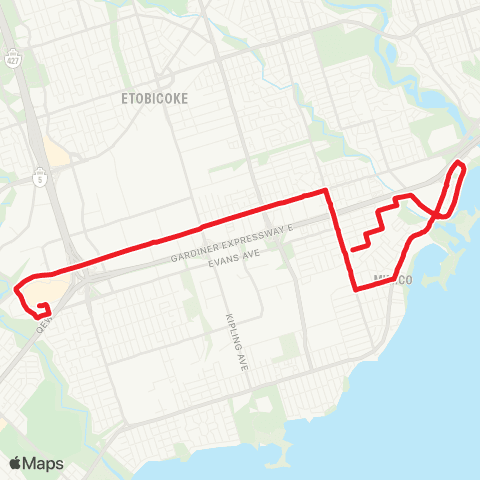 TTC Queensway map