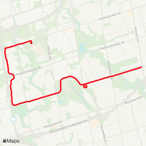 TTC Sheppard West map
